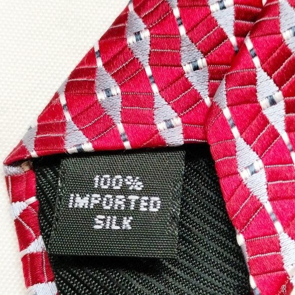 Ike Behar New York Imported Silk Tie Necktie Geometric Jacquard USA - Picture 11 of 13